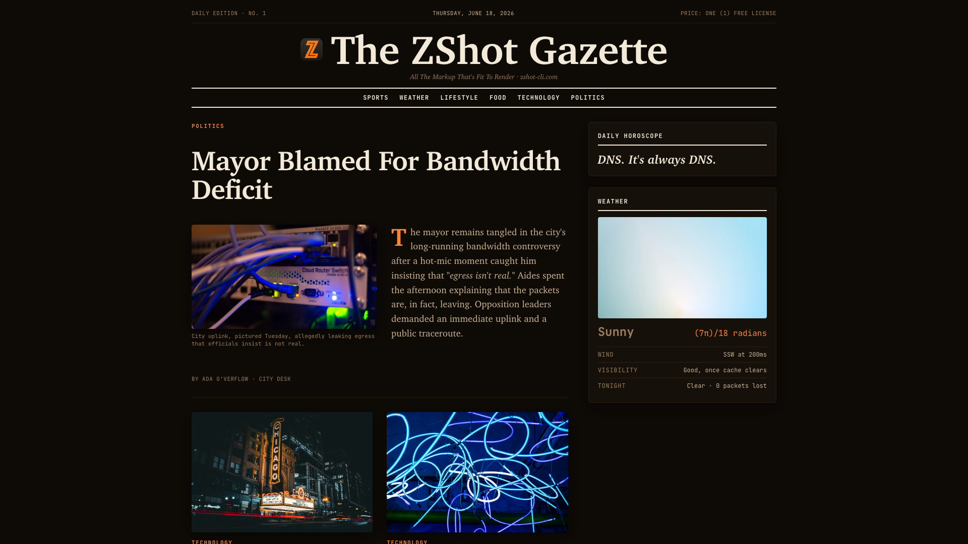 The ZShot Gazette in its dark espresso palette